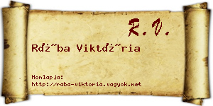 Rába Viktória névjegykártya